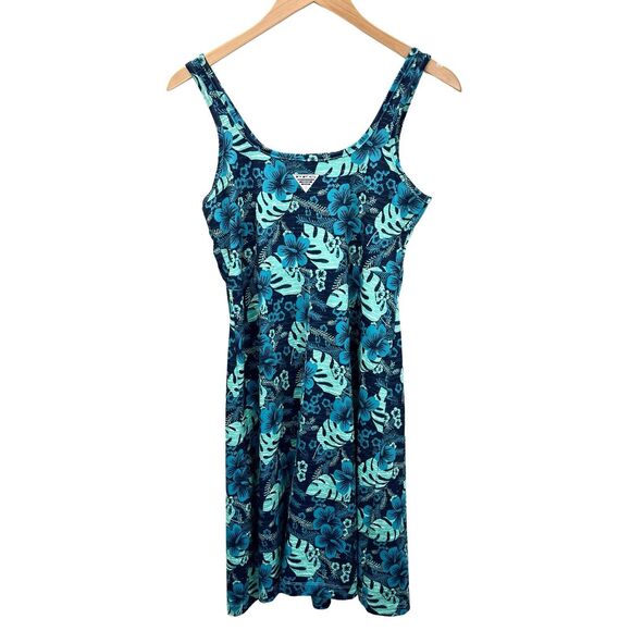 Columbia Sundress Size S Blue Floral Freezer III UV Protection Tropical Beach - Picture 5 of 11